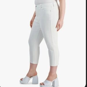 Celebrity Pink White Skinny The Rider Mid Rise Denim Crop Jeans